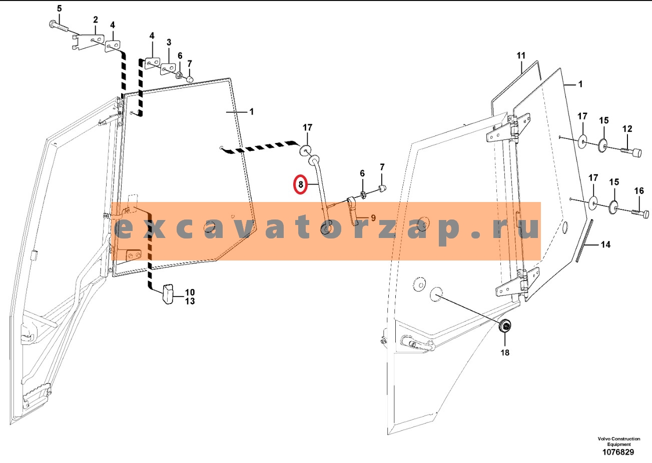 Заглушка VOE762681 форточки экскаватора погрузчика Volvo BL61, BL71