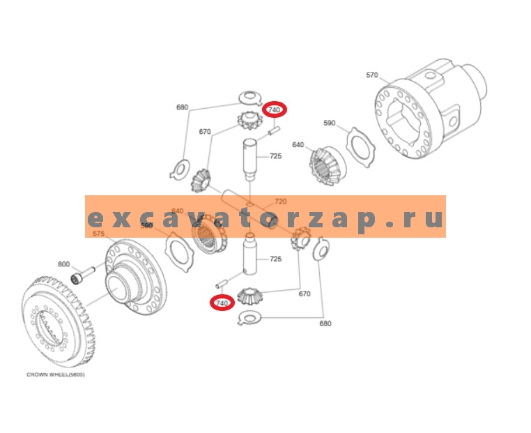 Штифт 0631.329.088, 0631329088, 0631-329-088 (АНАЛОГ) дифференциала переднего, заднего мостов экскаватора HYUNDAI R170W7, R170W7A, R170W9S, R180W9S