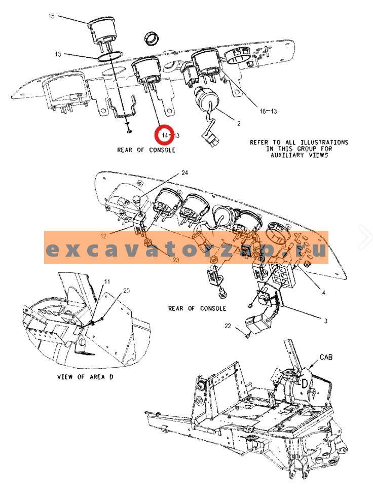 Запчасти для CAT 428/432/434/444