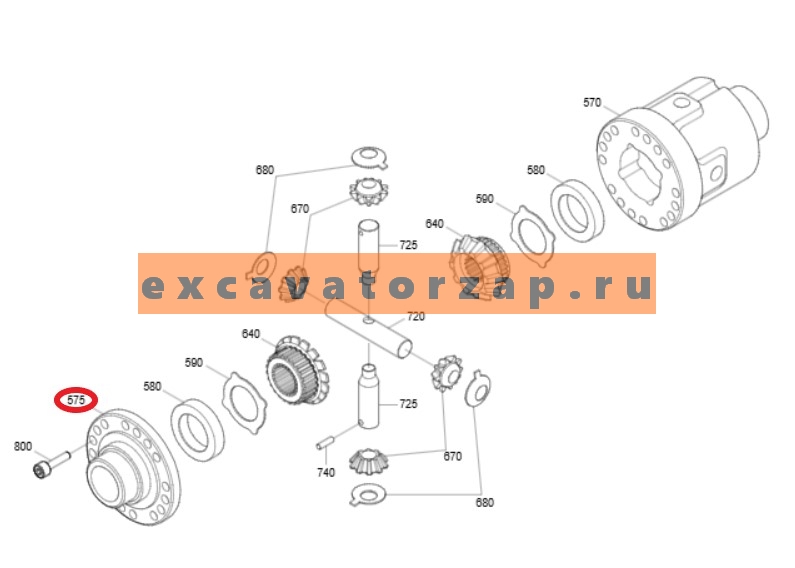 Крышка дифференциала 4461.373.050, 4461373050, 4461-373-050 (АНАЛОГ) переднего, заднего мостов экскаватора HYUNDAI R140W, R140W-9S, R170W, R180W