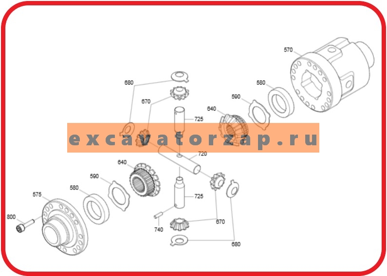 Дифференциал в сборе ZGAQ-04045+ZGAQ-02879+ZGAQ-02881+
ZGAQ-04461+ZGAQ-02883+ZGAQ-02884+ZGAQ-02885+ZGAQ-02886+ZGAQ-02560+ZGAQ-02888 (АНАЛОГ) переднего, заднего мостов экскаватора HYUNDAI R140W, R140W-9S, R170W, R180W