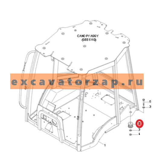 Подушка кабины 71U2-10512 экскаватора погрузчика Hyundai H940S